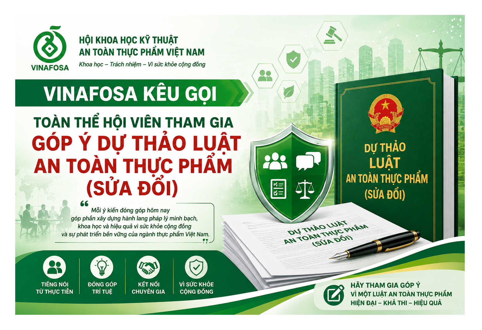 Dự thảo Luật An toàn thực phẩm (sửa đổi) và tổ chức lấy ý kiến rộng rãi của các bộ, ngành, địa phương, hiệp hội, doanh nghiệp, chuyên gia và các tổ chức có liên quan nhằm hoàn thiện hồ sơ chính sách trước khi trình cấp có thẩm quyền xem xét.